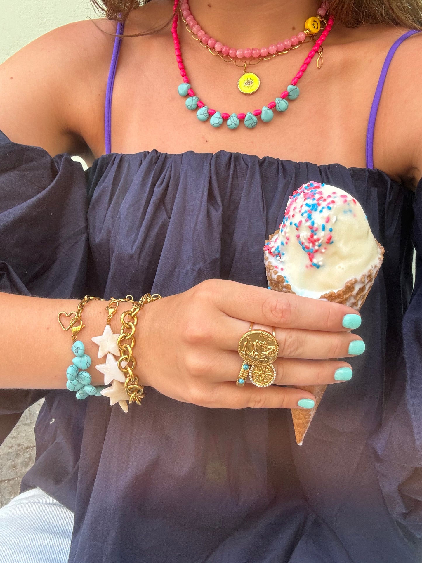 Marshmallow Top Navy