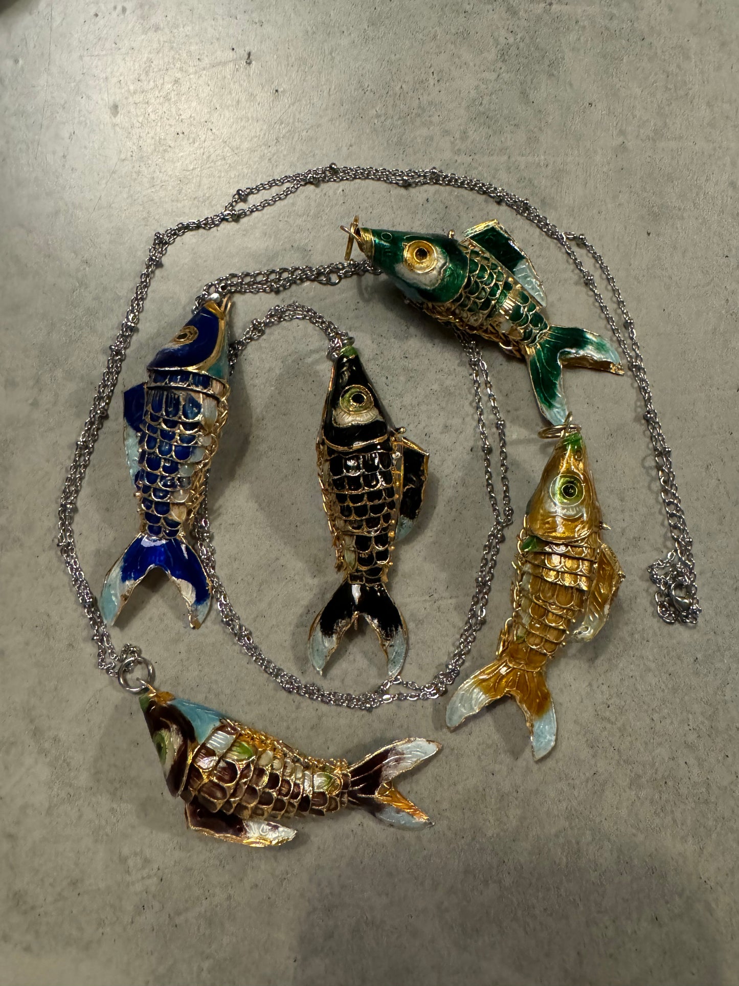 Fish ketting BIG zilver