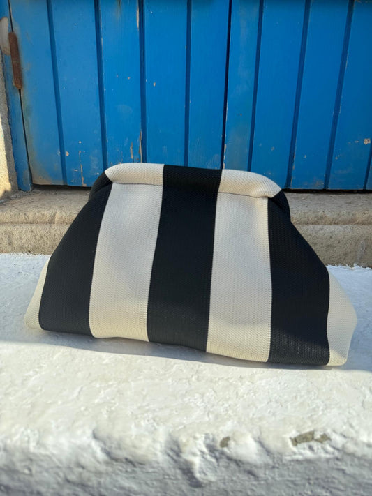 Banda Clutch Zwart Wit