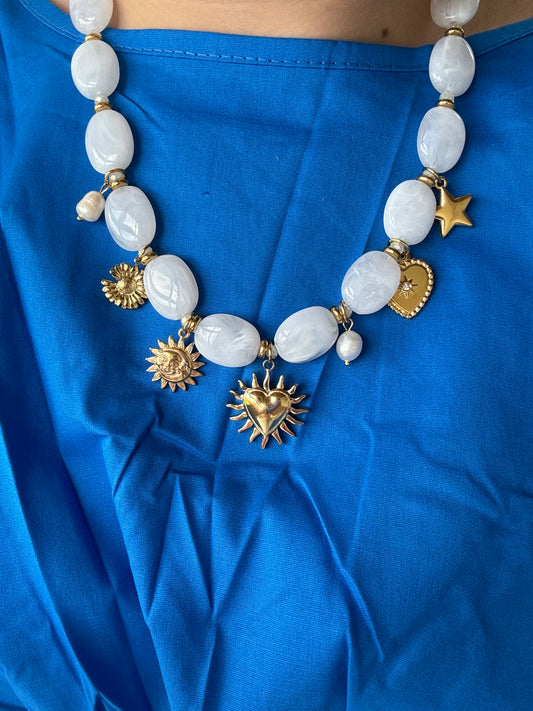 Pebbles Ketting Wit
