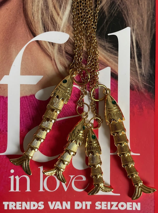Fish ketting MINI gold