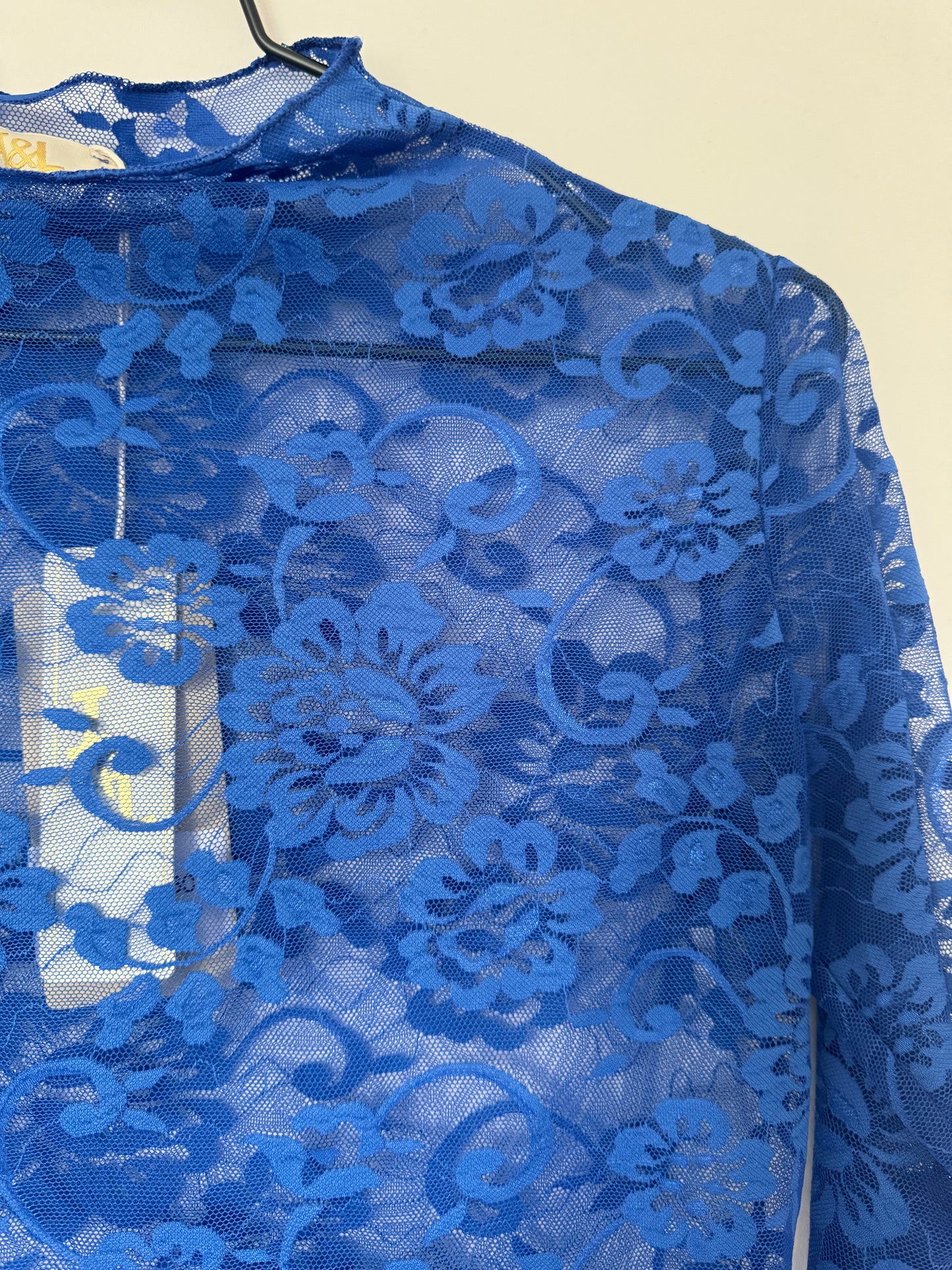 Lace top koningsblauw