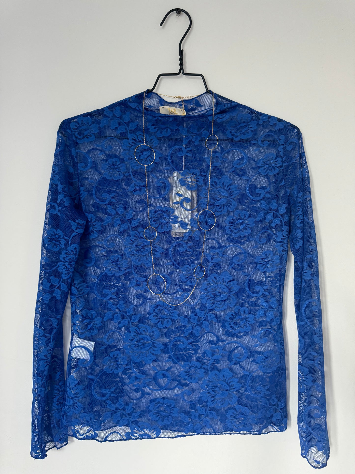 Lace top koningsblauw