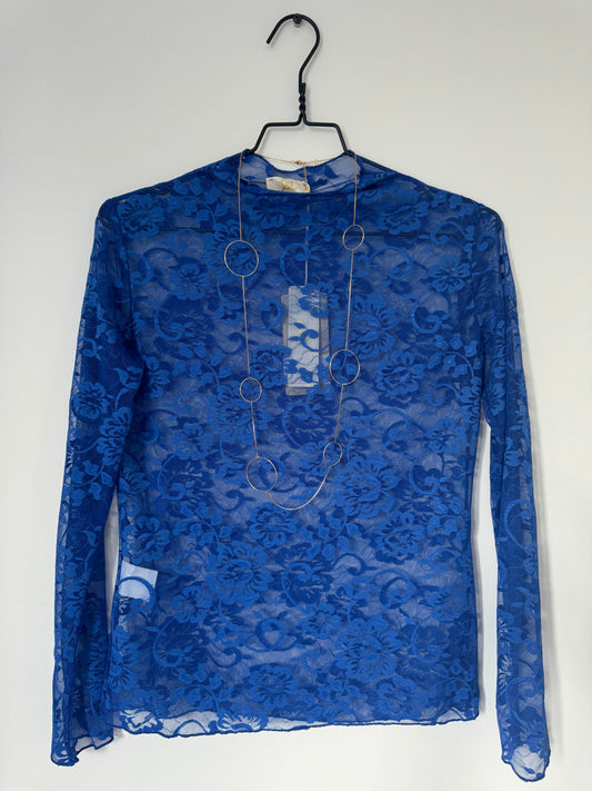 Lace top koningsblauw