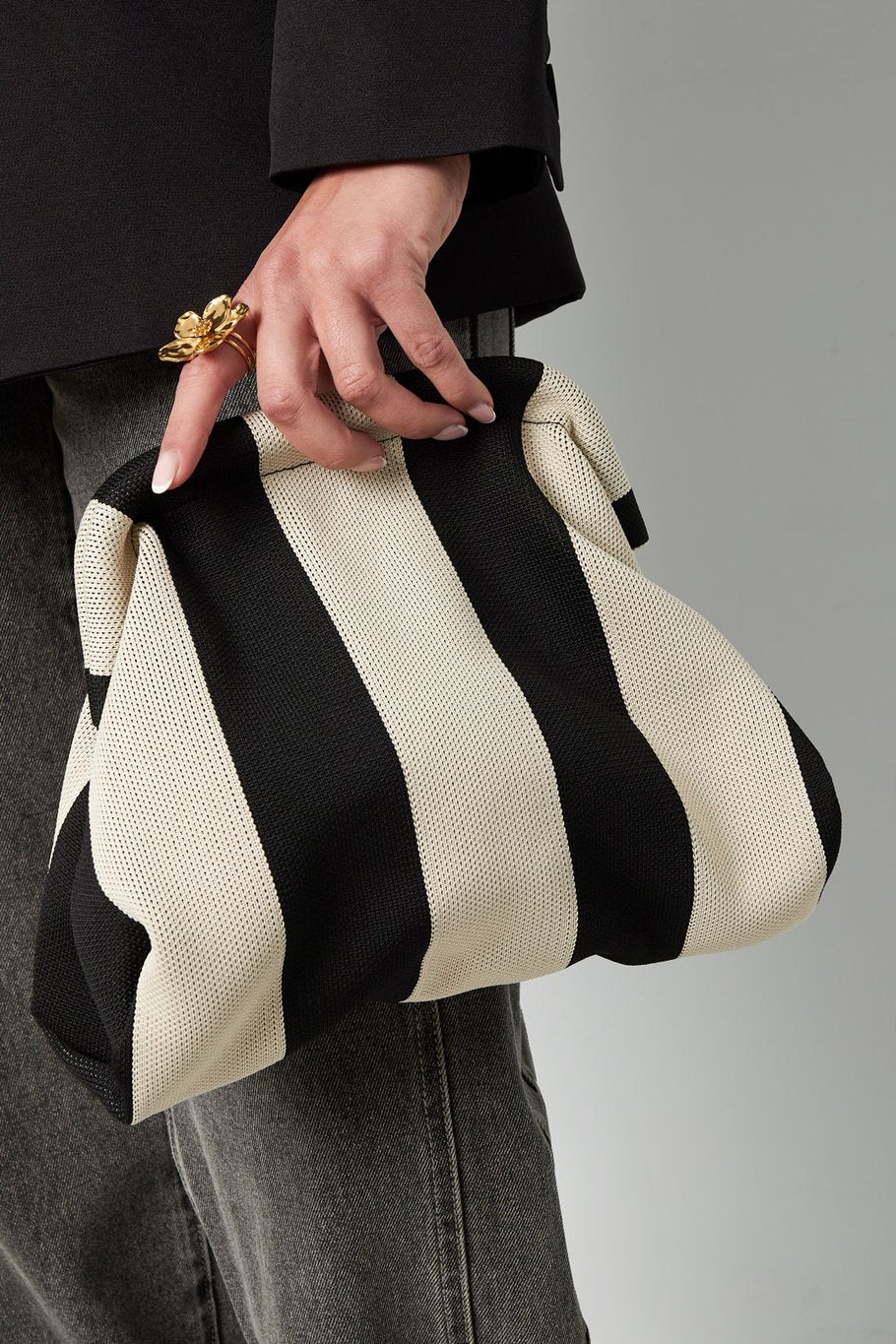 Banda Clutch Zwart Wit